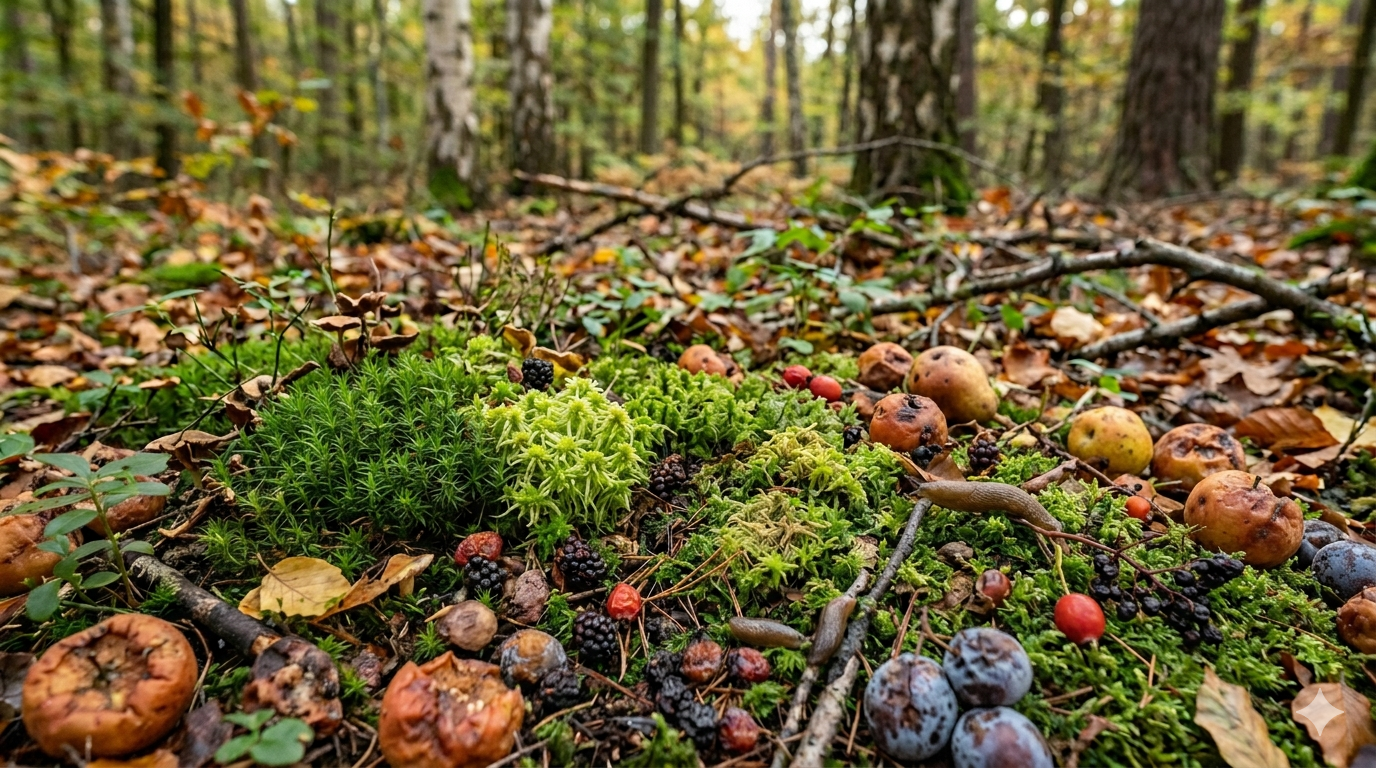 Verrottendes Obst auf einer Wiese