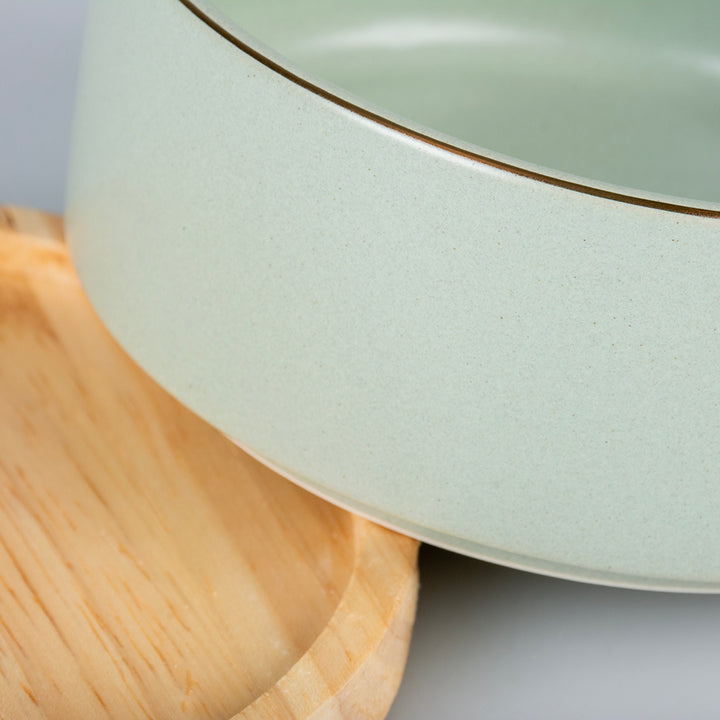 Keramik Napf mit Goldrand - Mint