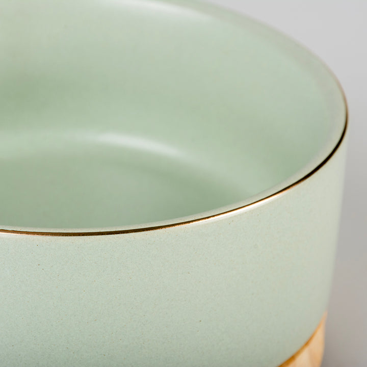 Keramik Napf mit Goldrand - Mint
