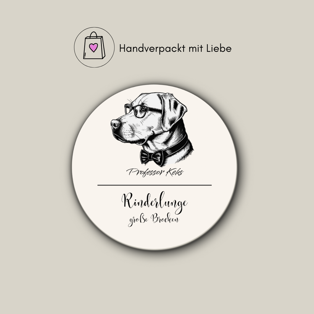 runder Produktaufkleber von professor Keks für Rindelunge