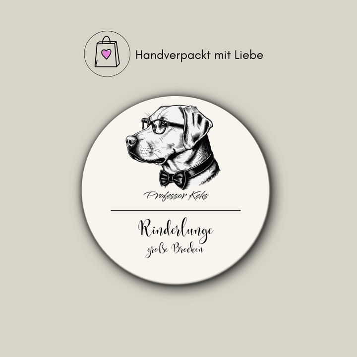 runder Produktaufkleber von professor Keks für Rindelunge