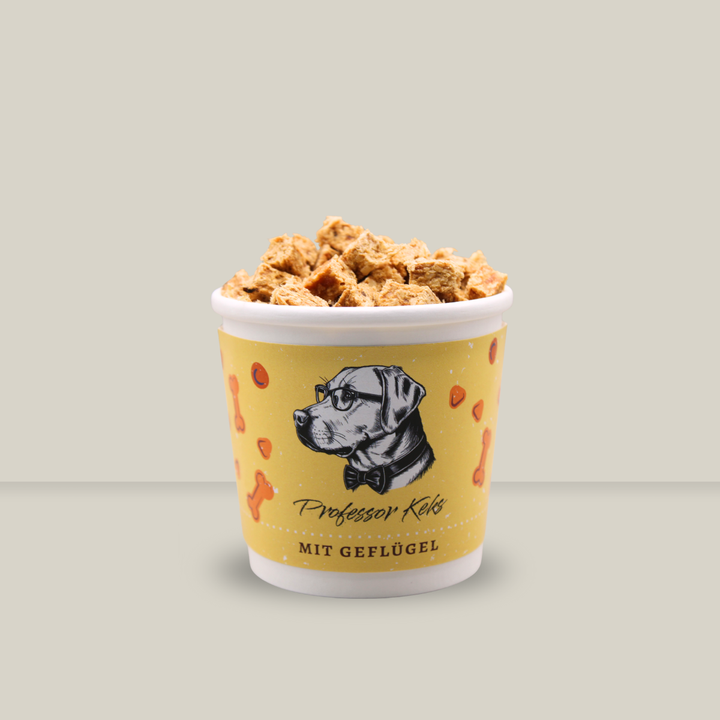 gelber Becher von Professor keks für Putensoftis