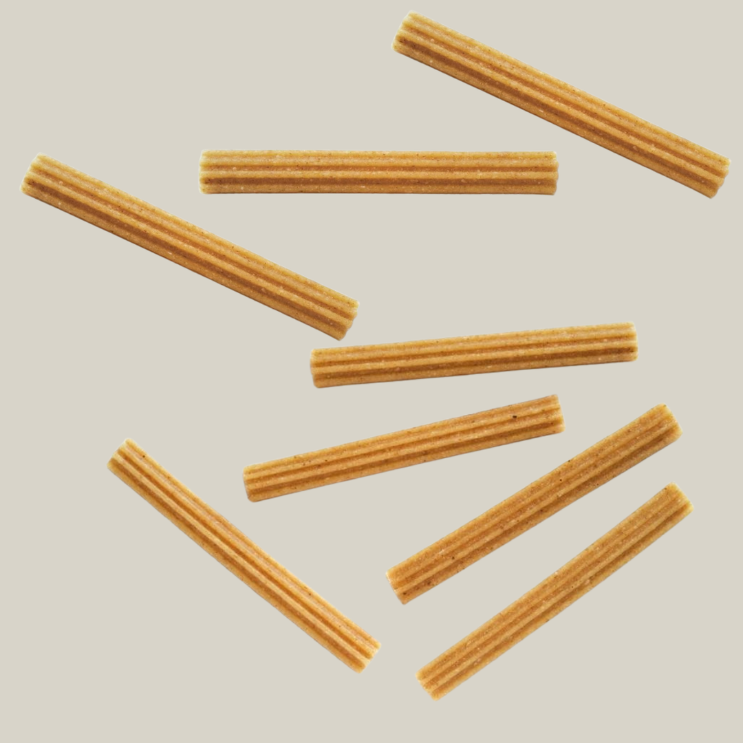 gerillte beige Kaustangen für Hunde