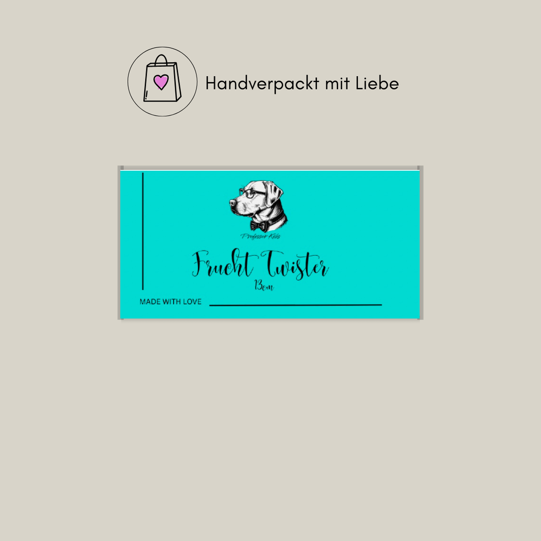 Produktaufkleber von Professor Keks für Frucht Twister